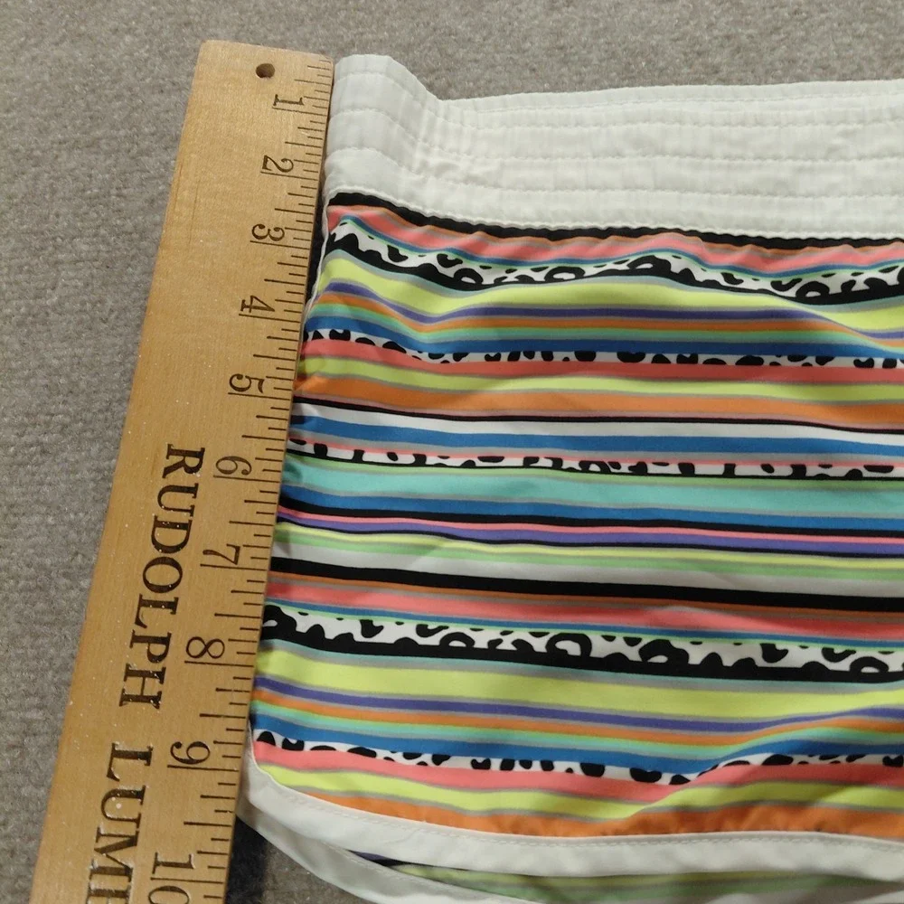 Op Y2K Vintage Multi Stripe Lowrise Swim Athletic Drawstring Shorts Women's L